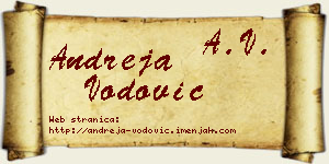 Andreja Vodović vizit kartica